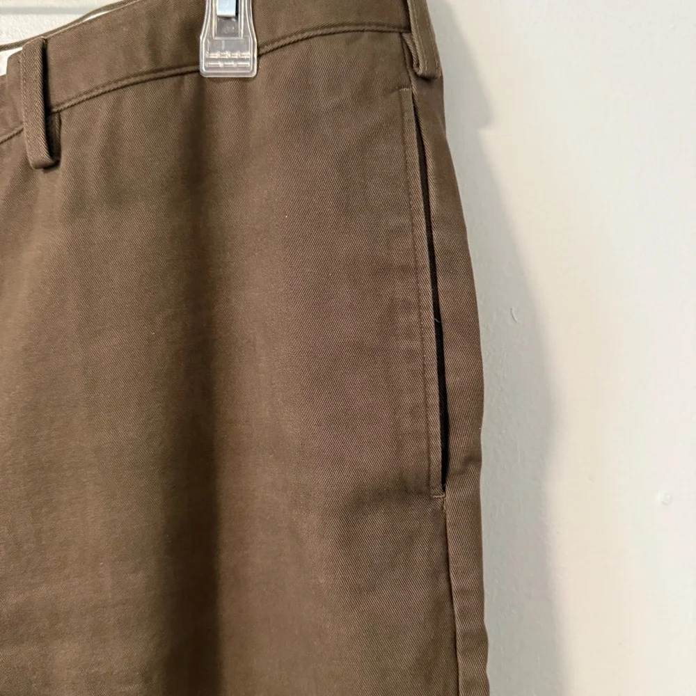 Lands End Mens Traditional Fit Chino Pants Brown 100% Cotton Size 40 x 32.5